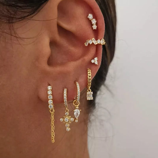 cubic zirconia hoop earrings